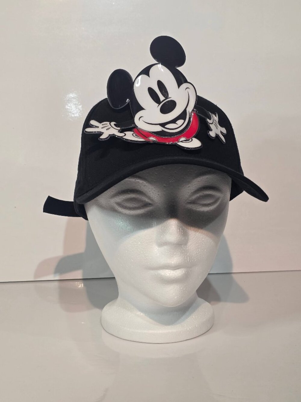 Disney Mickey Mouse 3D PVC Patch Black Baseball Cap Hat Adjustable OS/TU New